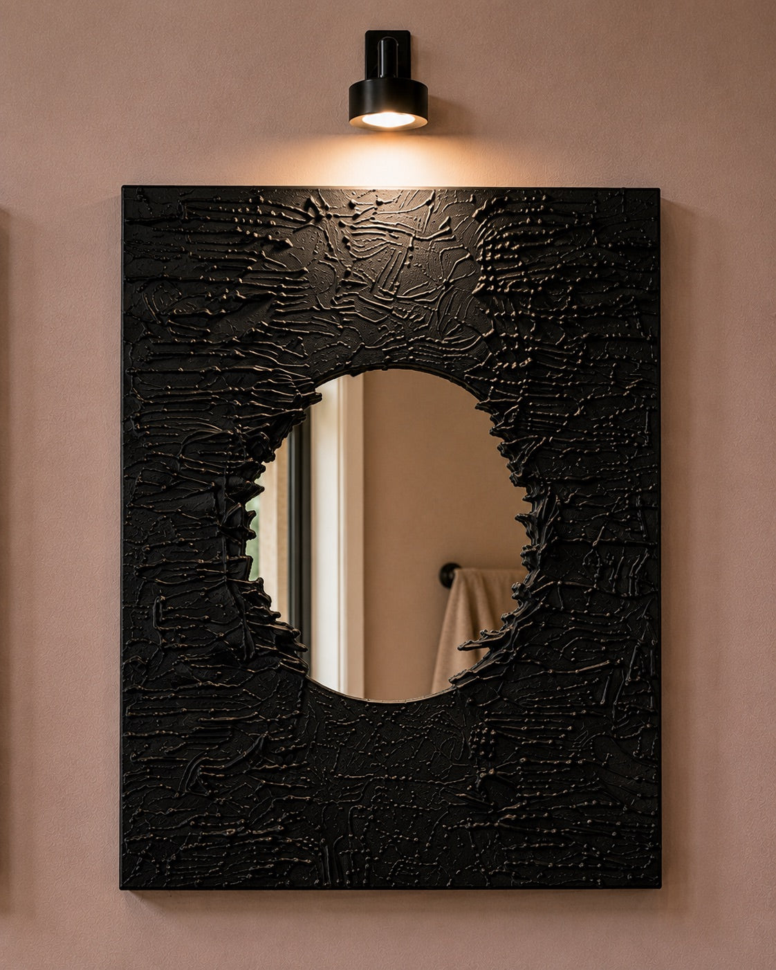 MOON NOISE — Handmade Texturized Wall Art (Lights included)