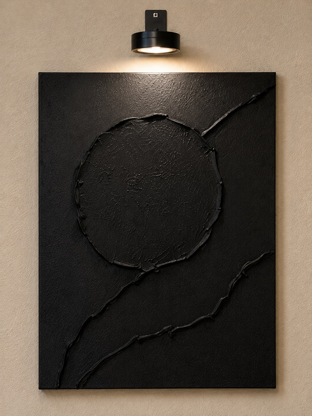 ECLIPSE WAVE — Handmade Texturized Wall Art (Lights included)