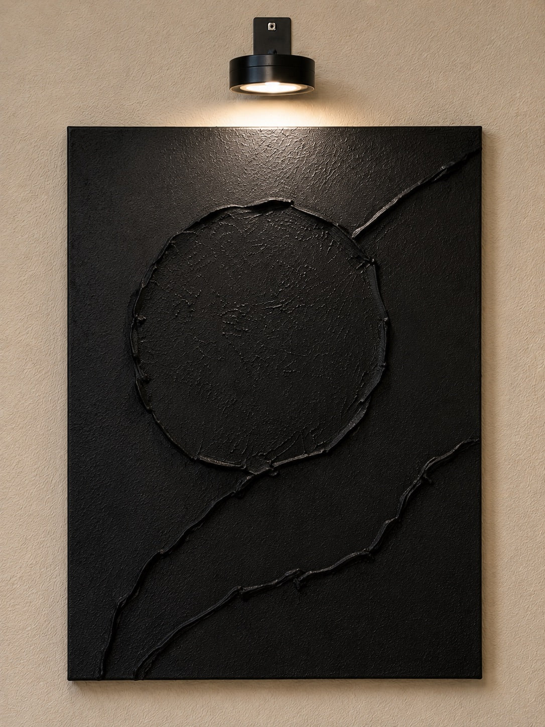 ECLIPSE WAVE — Handmade Texturized Wall Art (Lights included)