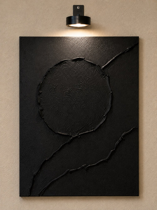 ECLIPSE WAVE — Handmade Texturized Wall Art (Lights included)