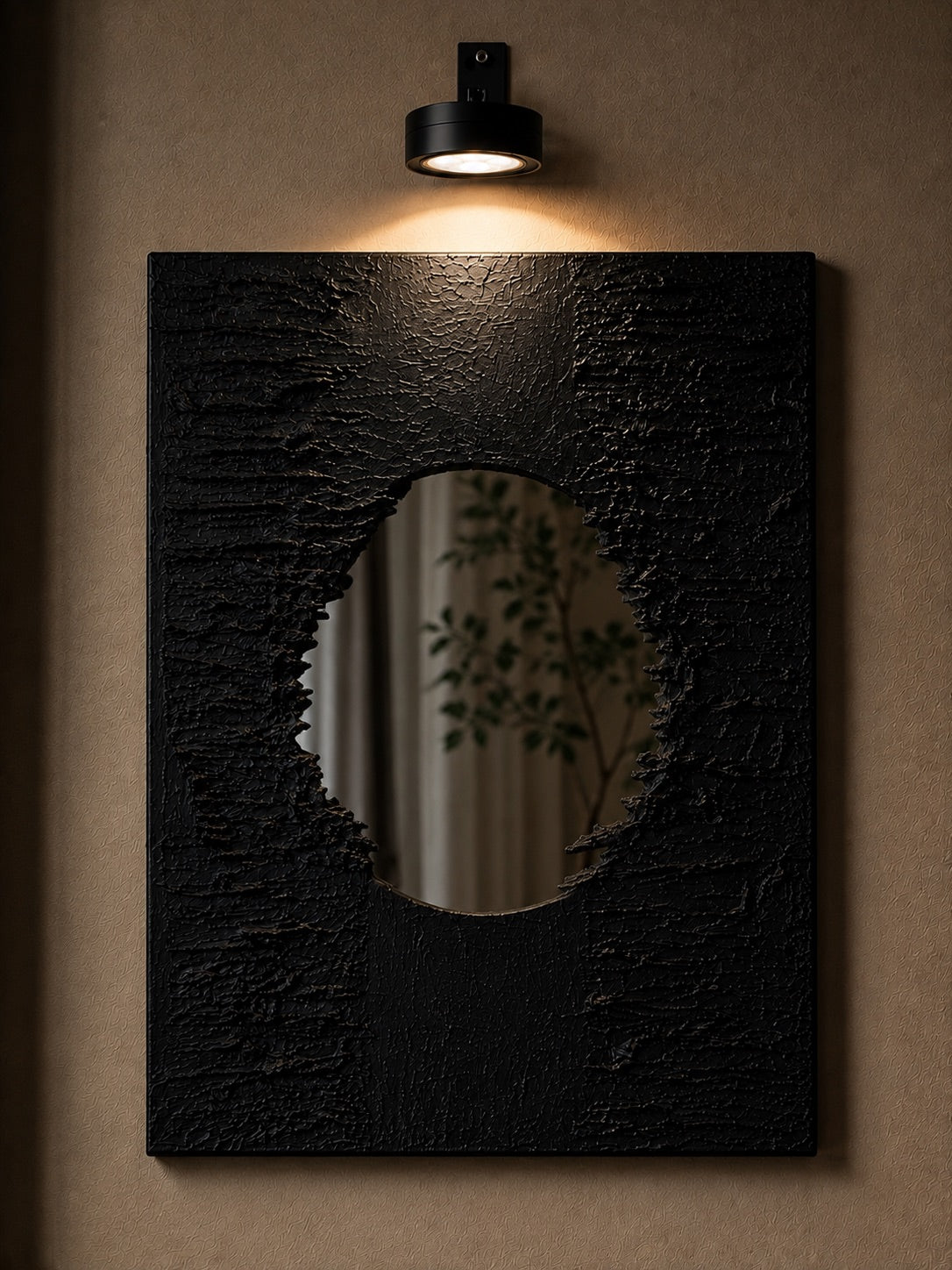MOON NOISE — Handmade Texturized Wall Art (Lights included)