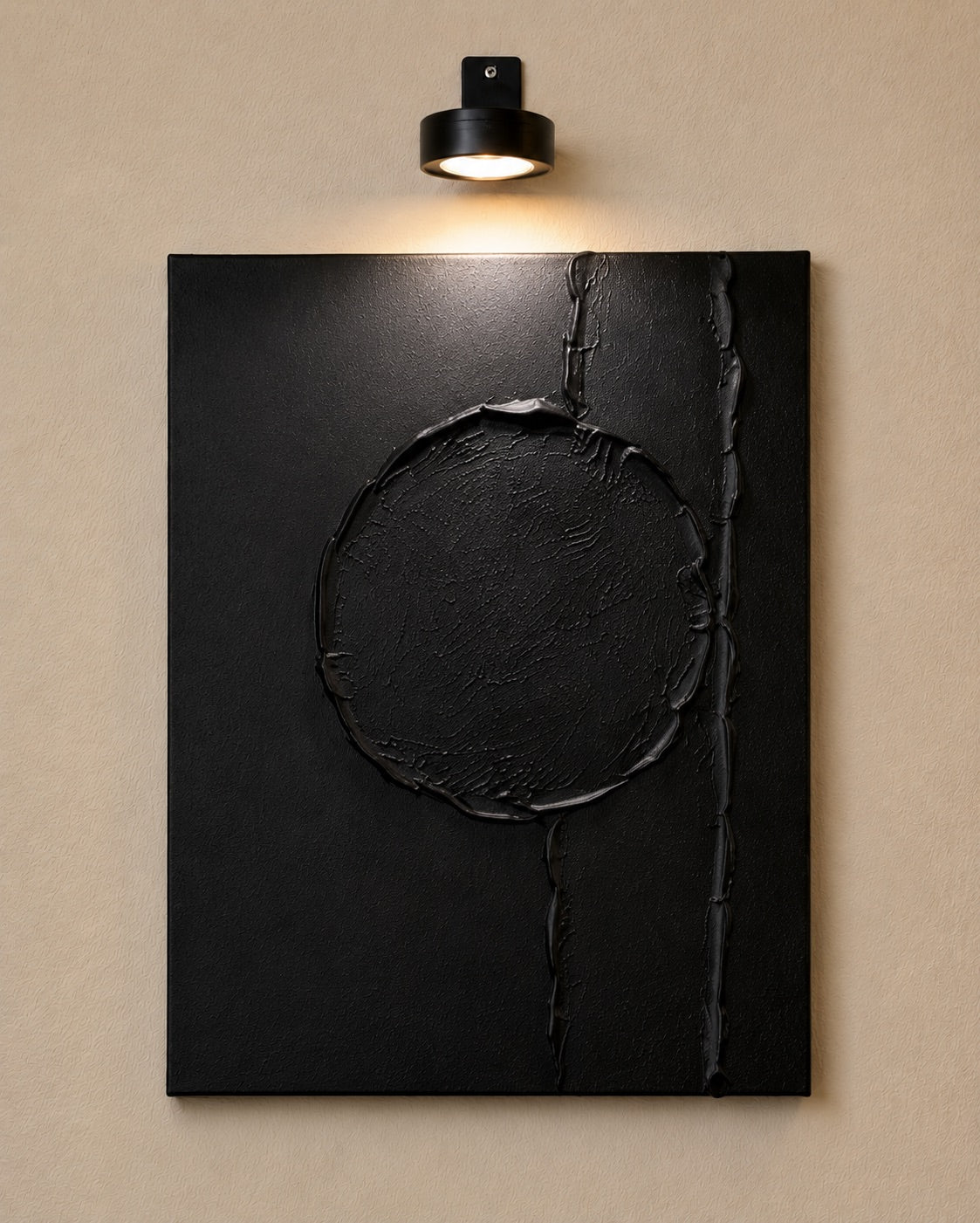 LINEAR ECLIPSE — Handmade Texturized Wall Art (Lights included)