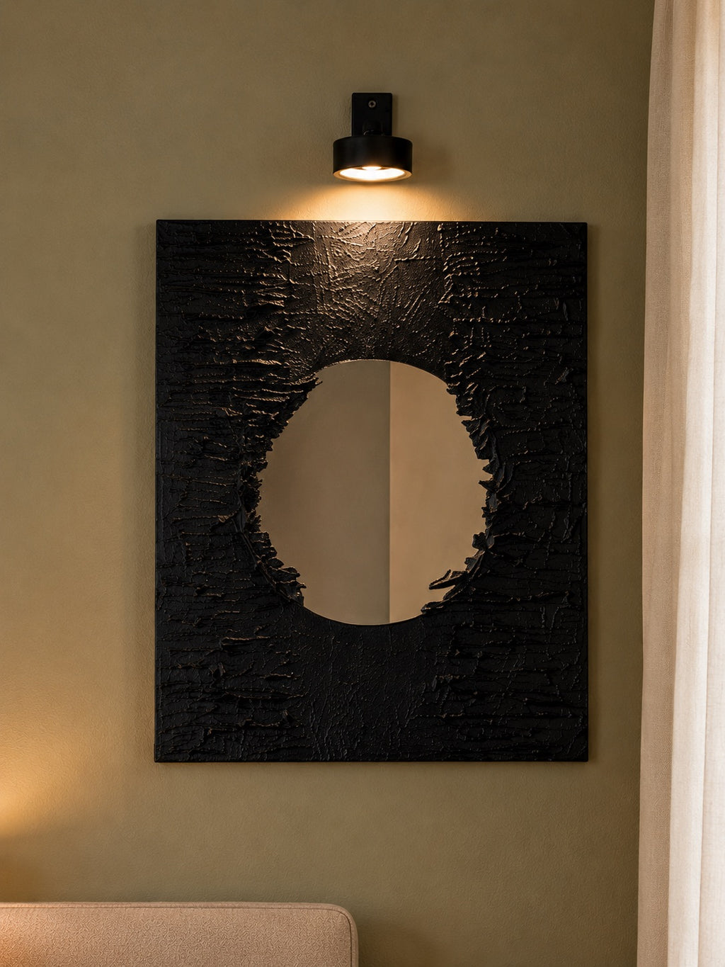 MOON NOISE — Handmade Texturized Wall Art (Lights included)