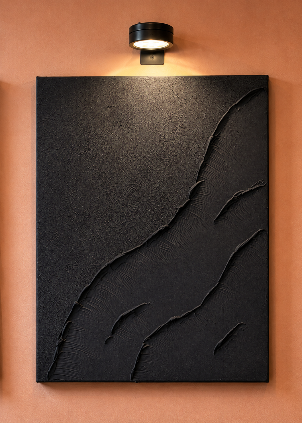 Tide Collection | Handmade Textured Wall Art Set of 2 | Top LED Lights Included
