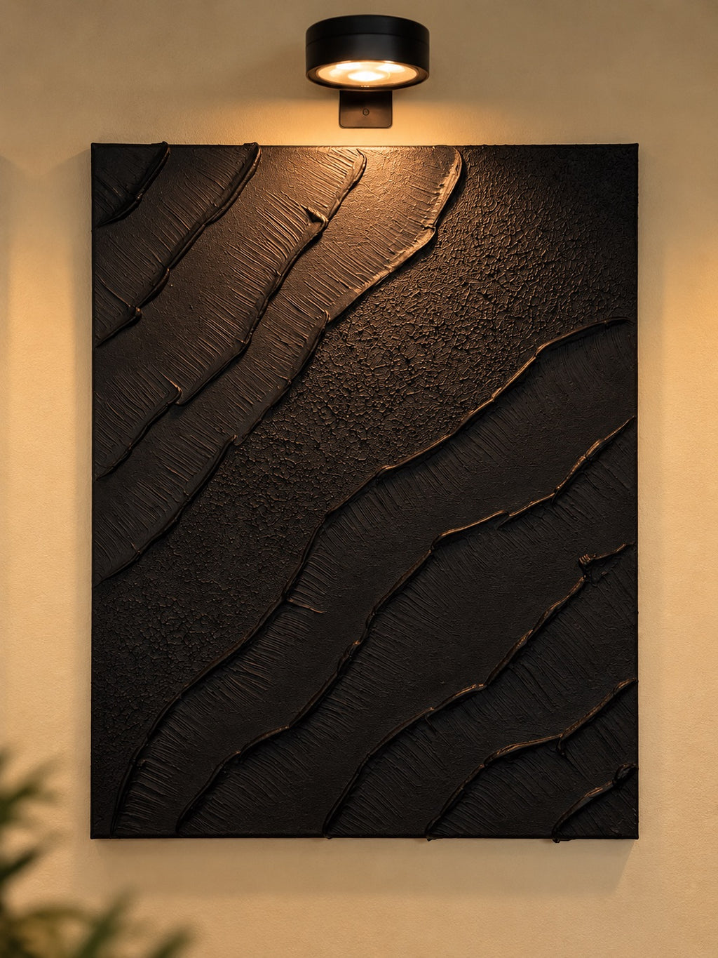 Eternal Tide | Handmade Textured Wall Art Set of 4 | Top LED Lights Included