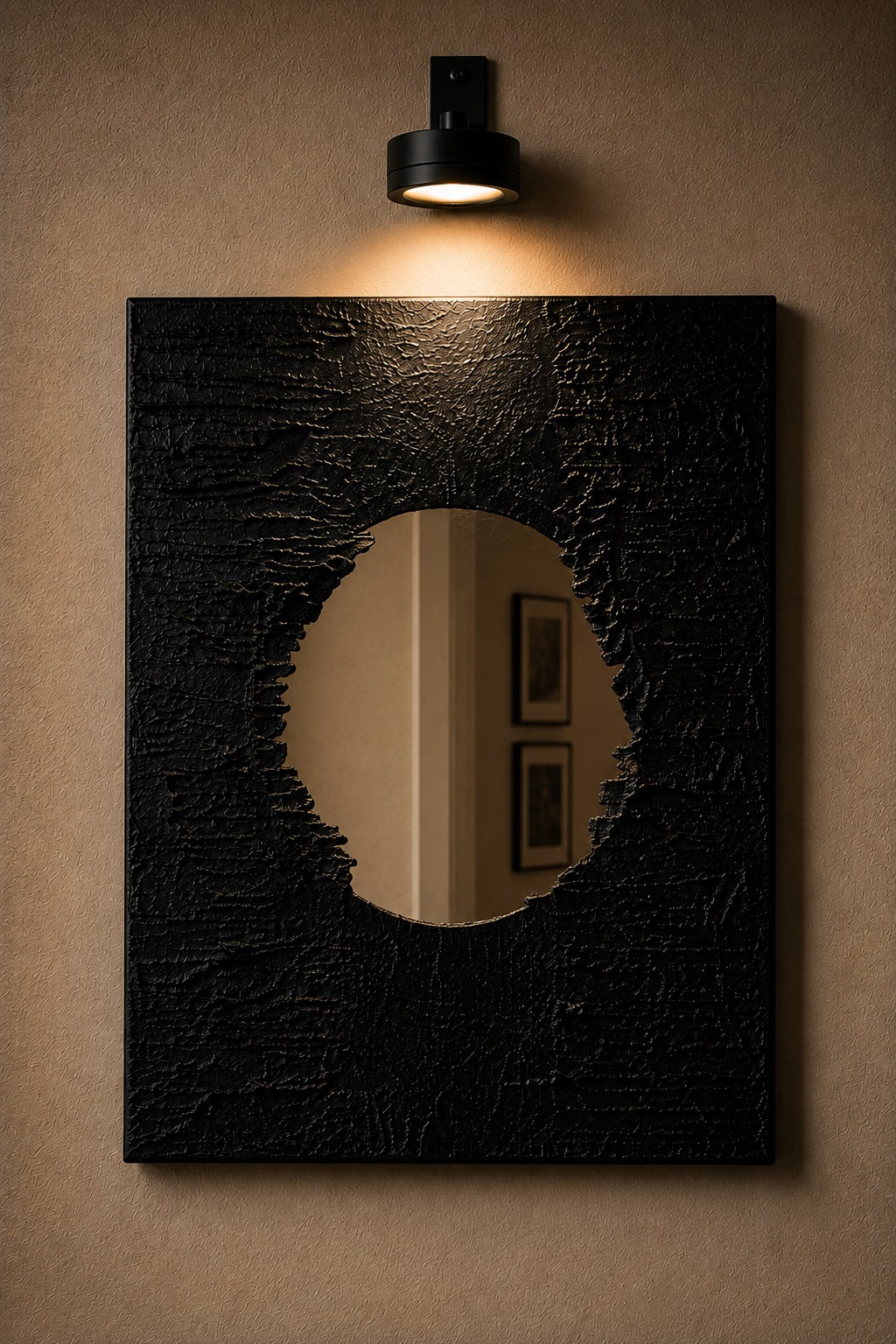 MOON NOISE — Handmade Texturized Wall Art (Lights included)