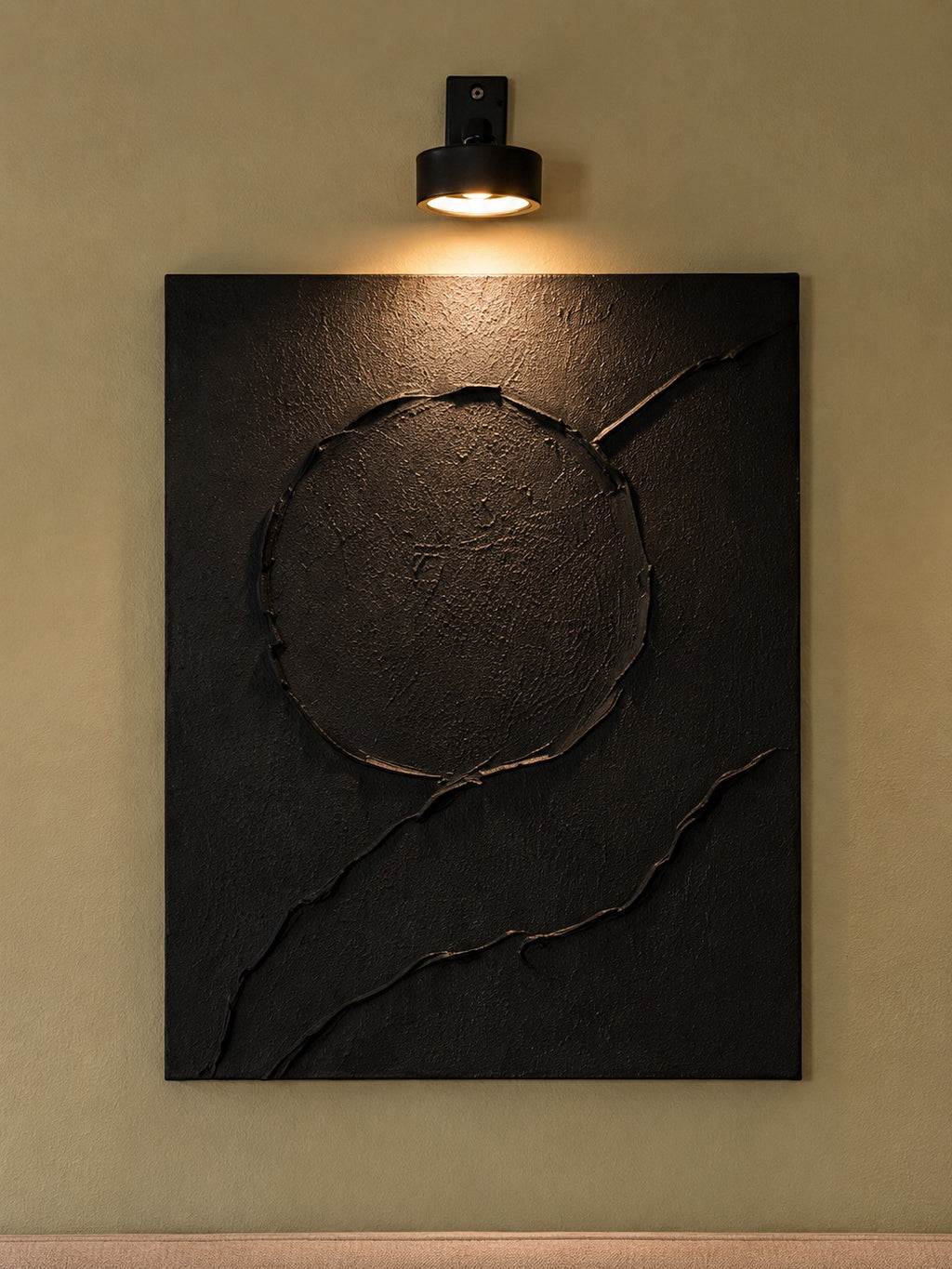 ECLIPSE WAVE — Handmade Texturized Wall Art (Lights included)