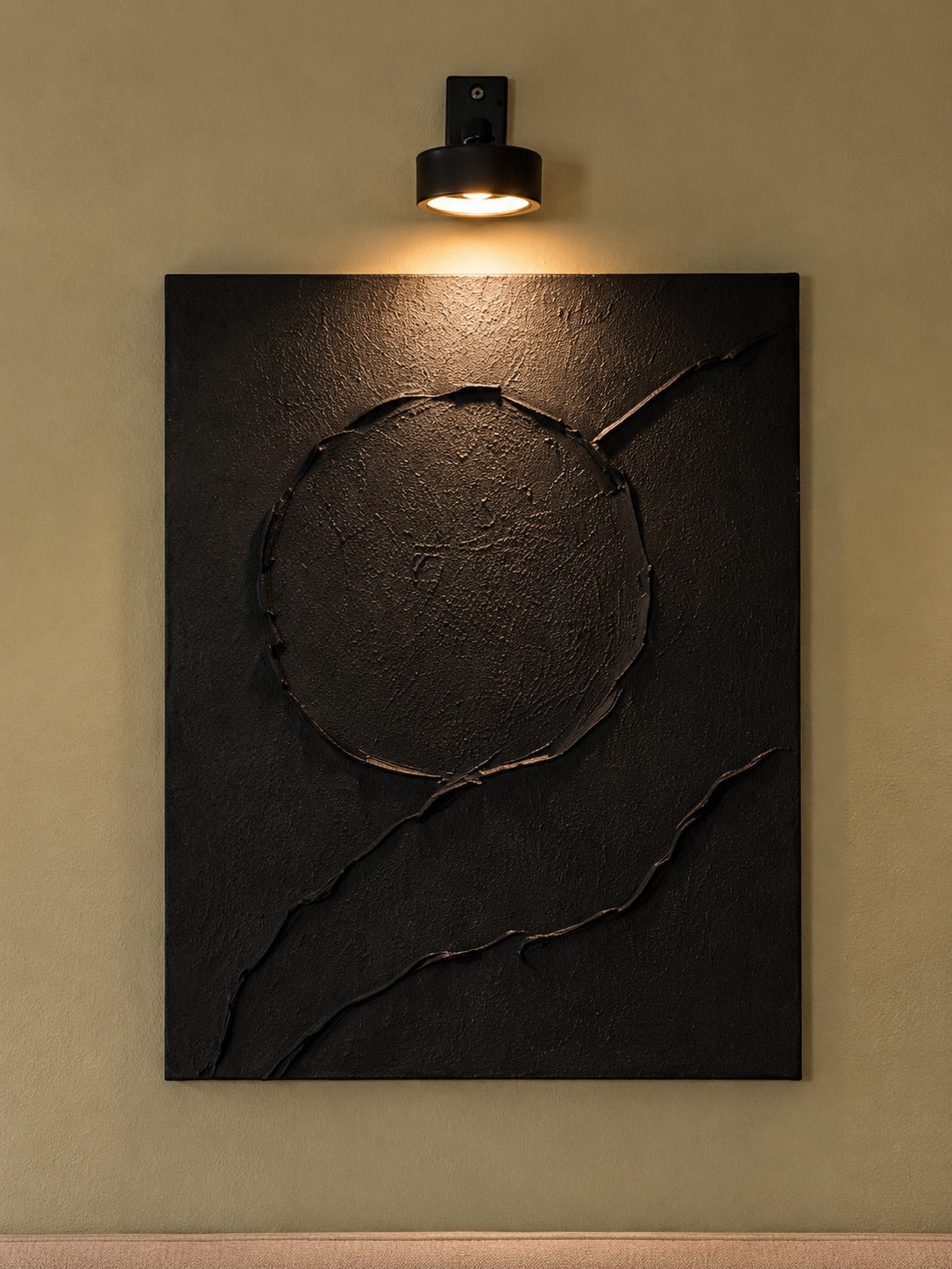 ECLIPSE WAVE — Handmade Texturized Wall Art (Lights included)