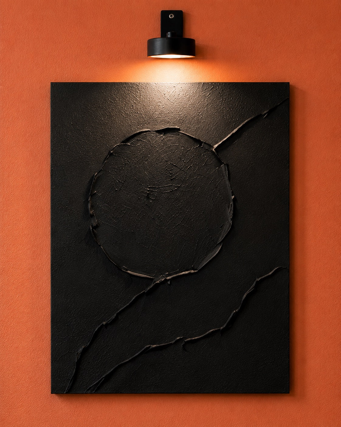 ECLIPSE WAVE — Handmade Texturized Wall Art (Lights included)