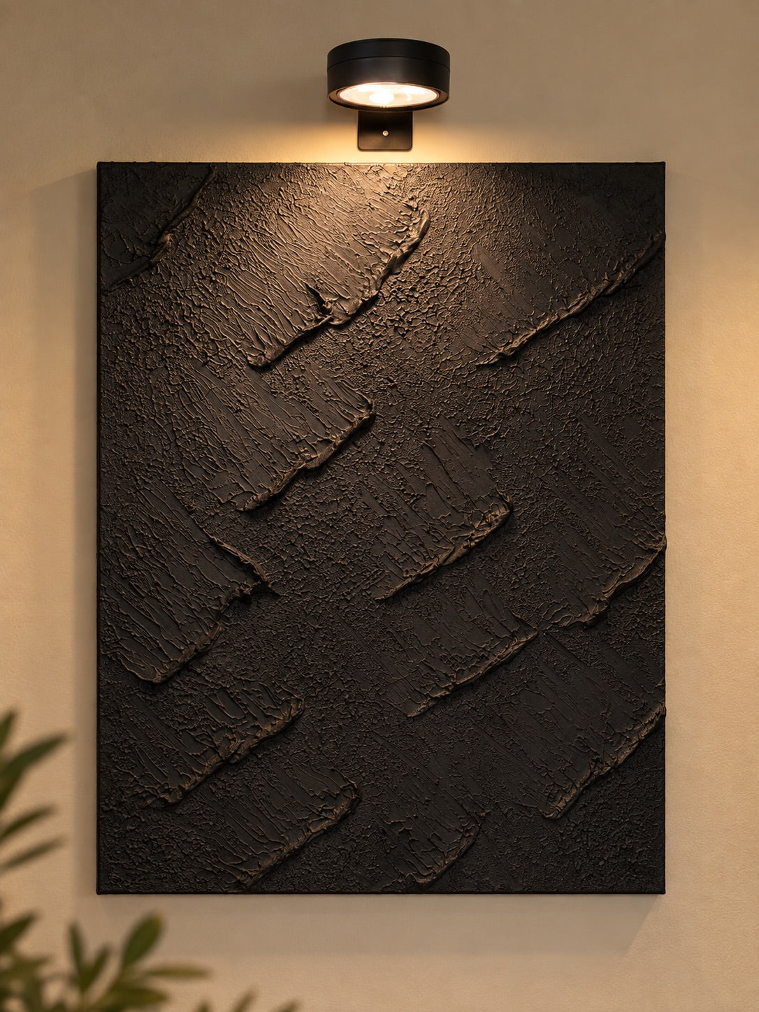 Eternal Tide | Handmade Textured Wall Art Set of 4 | Top LED Lights Included
