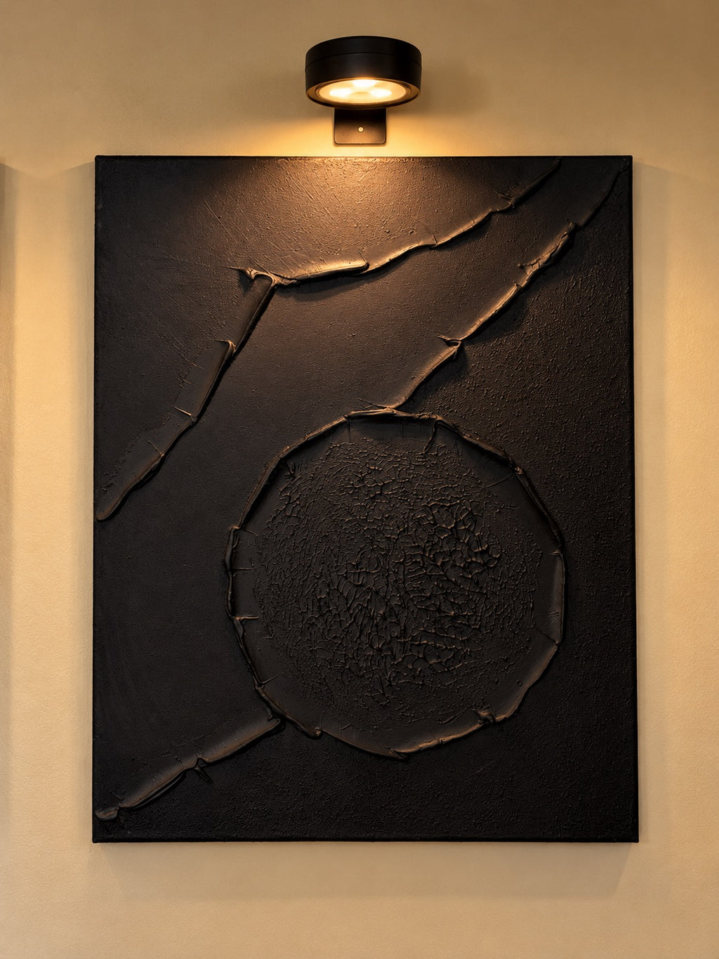 Eternal Tide | Handmade Textured Wall Art Set of 4 | Top LED Lights Included