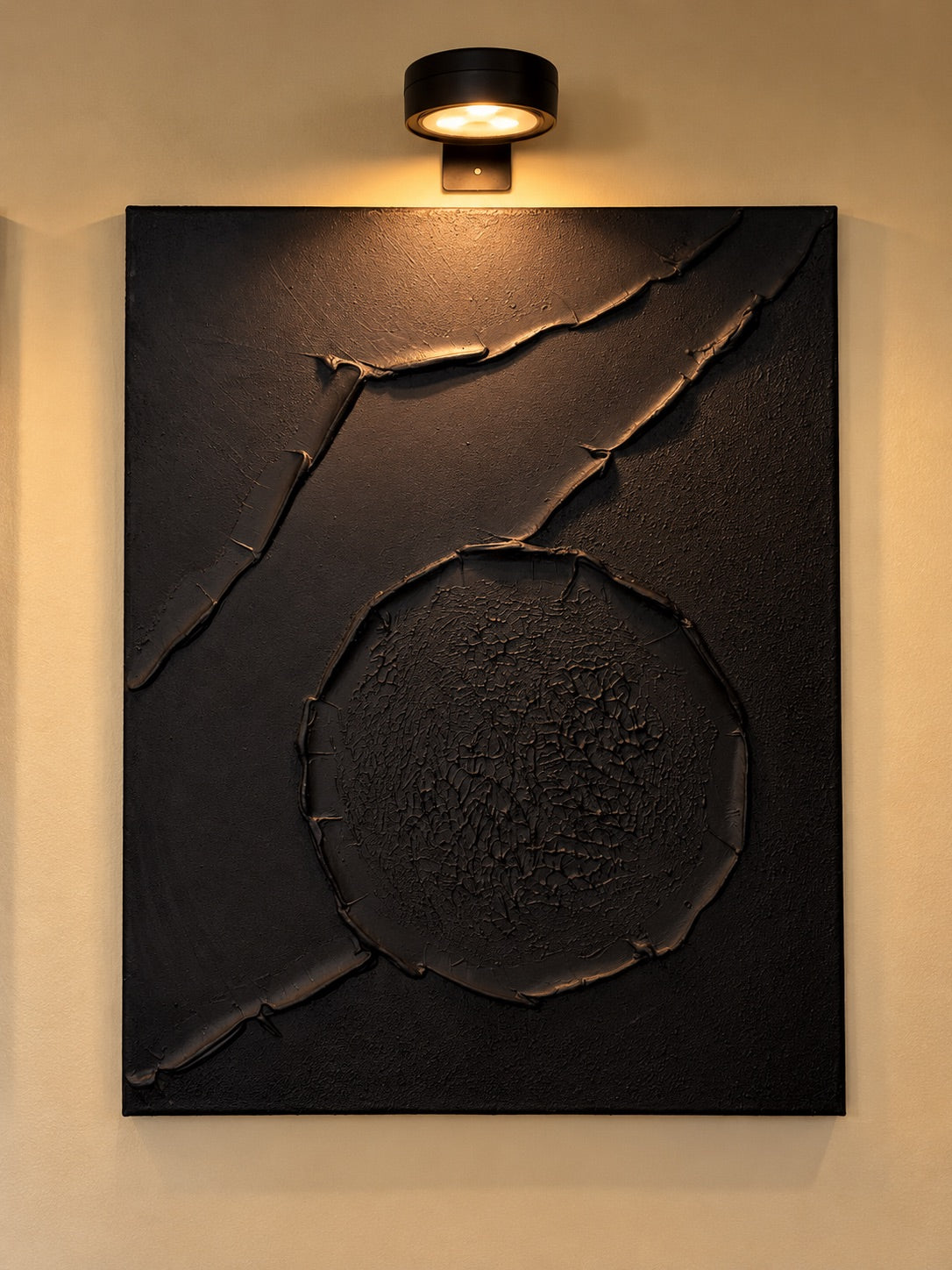 Eternal Tide | Handmade Textured Wall Art Set of 4 | Top LED Lights Included