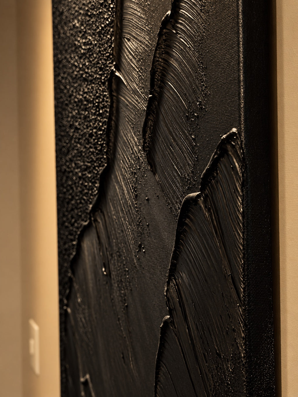 Dark Tide | Handmade Textured Wall Art Set of 2 | Top Picture Lights Included