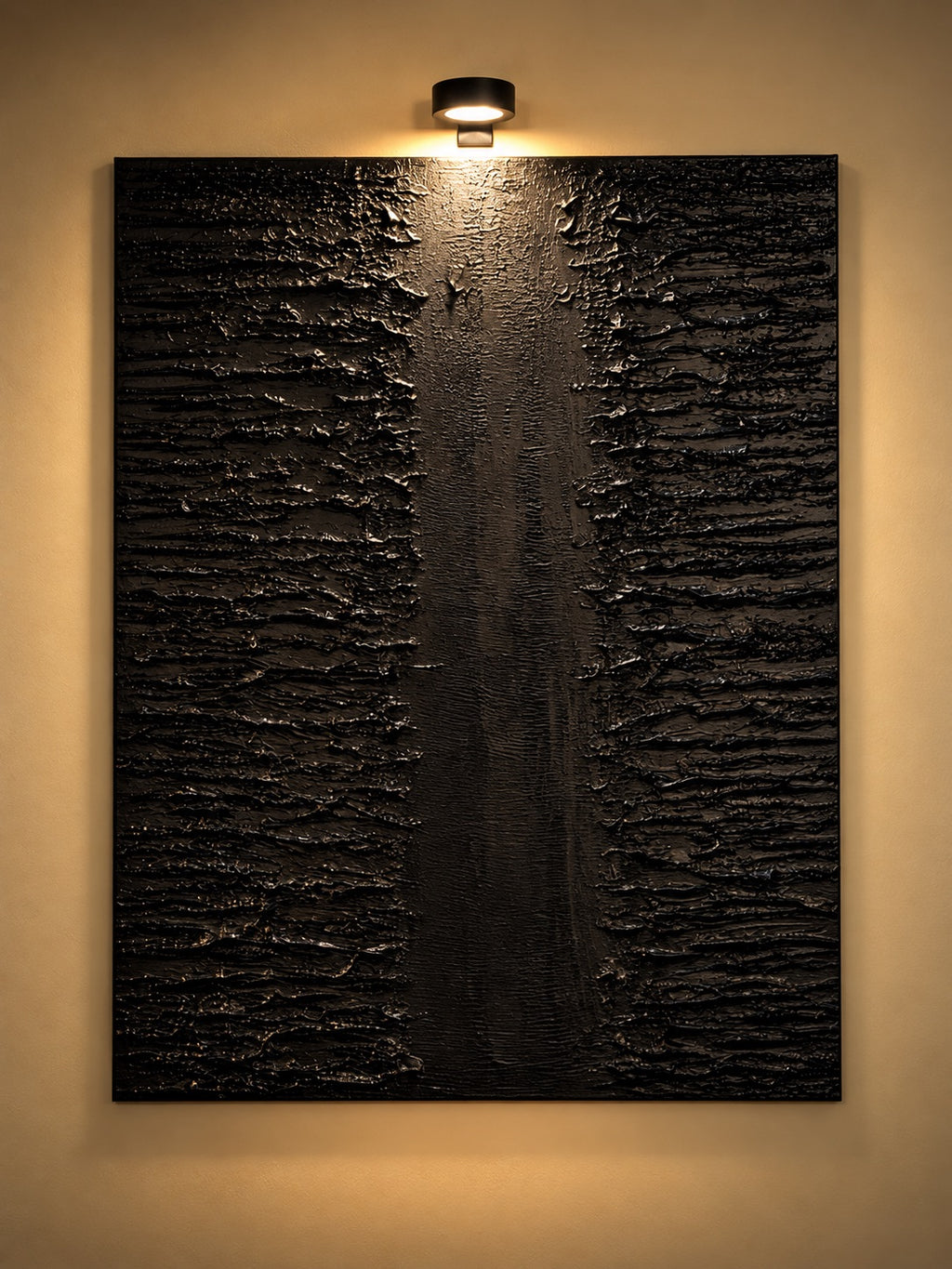 Dark Tide | Handmade Textured Wall Art Set of 2 | Top Picture Lights Included